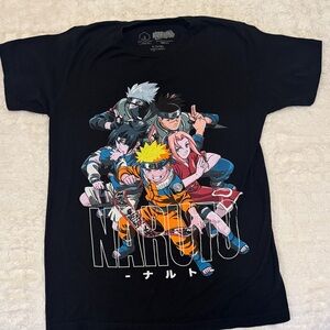 Naruto Character Print Kids Tee - Black